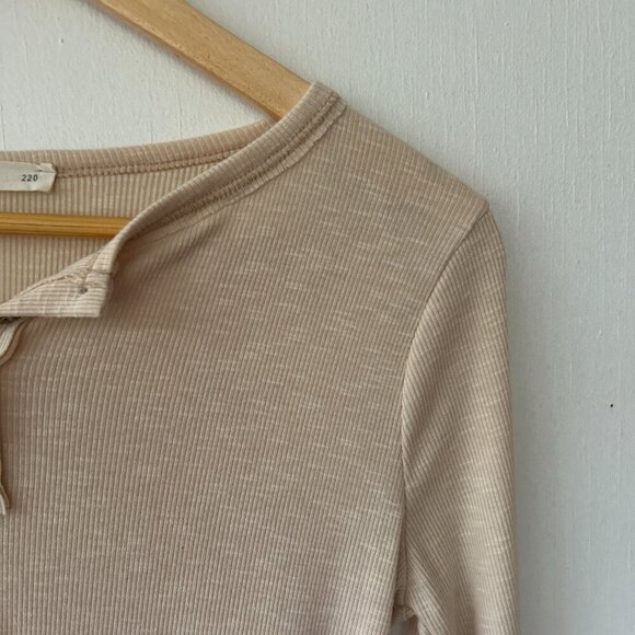 Reb in J 220 Thermal Shirt Womens Medium Cream Henley Button Detail Long Sleeve - Picture 3 of 7